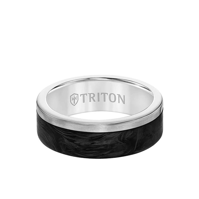 TRITON Flat Profile and Asymmetrical Channel Band in Titanium and Forged Black Carbon, 7MM image number 1