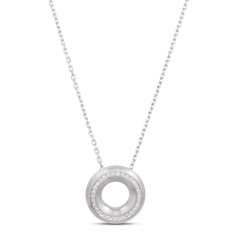 Diamond Donut Pendant, Sterling Silver image number 0