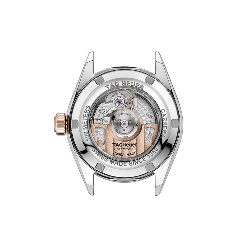 TAG Heuer Carrera Date Watch Mother of Pearl Dial Steel and 18K Rose Gold Bracelet, 29mm image number 5