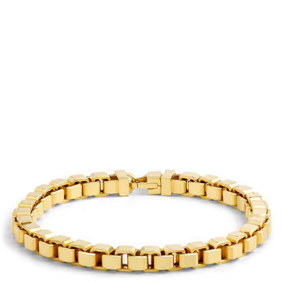 Toscano Square Box Link Bracelet, 14K Yellow Gold