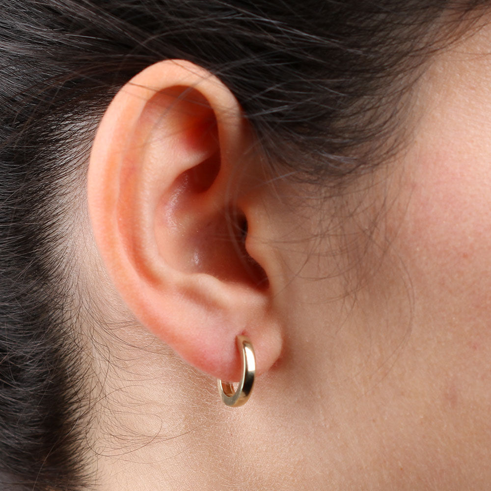 Huggie Hoop Earrings 14K Yellow Gold