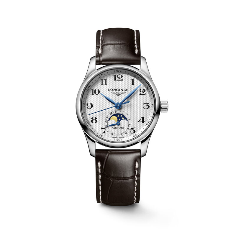 Longines Master Collection Moonphase Silver Dial Watch, 34mm image number 0