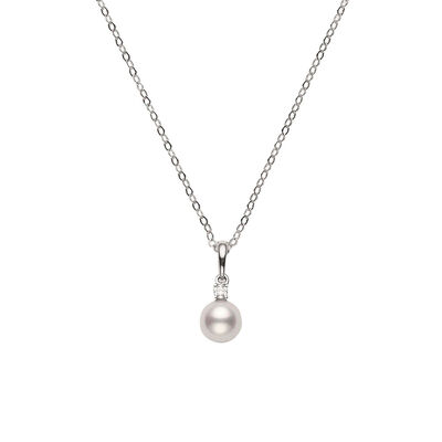 Mikimoto AA Akoya Cultured Pearl & Diamond Pendant 18K, 7mm
