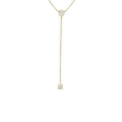 Roberto Coin 18K Yellow Gold Diamonds By The Inch Dangle Bezel Necklace