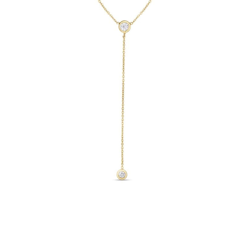 Roberto Coin 18K Yellow Gold Diamonds By The Inch Dangle Bezel Necklace image number 0