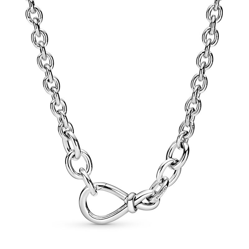 Pandora Chunky Infinity Knot Chain Necklace image number 1