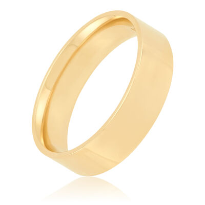 Yellow Gold Polished Pipe Comfort Fit 6mm Band 18K