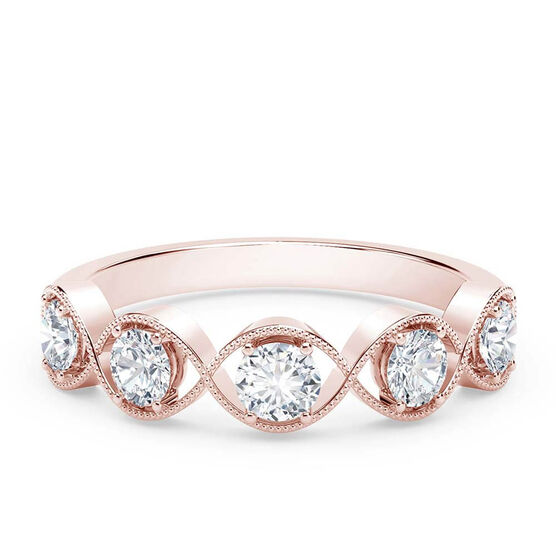 De Beers Forevermark Tribute™ Rose Gold Braided 5-Stone Diamond Ring 18K