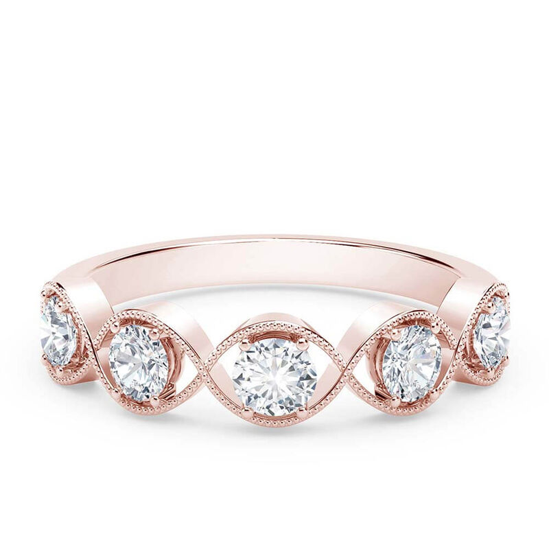 De Beers Forevermark Tribute™ Rose Gold Braided 5-Stone Diamond Ring 18K image number 0