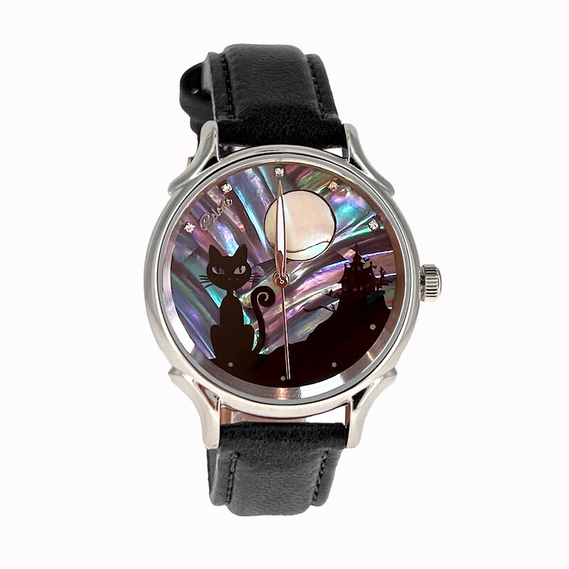 Celeste Midnight Meow Purple Northern Lights Dial Watch, 35mm image number 0
