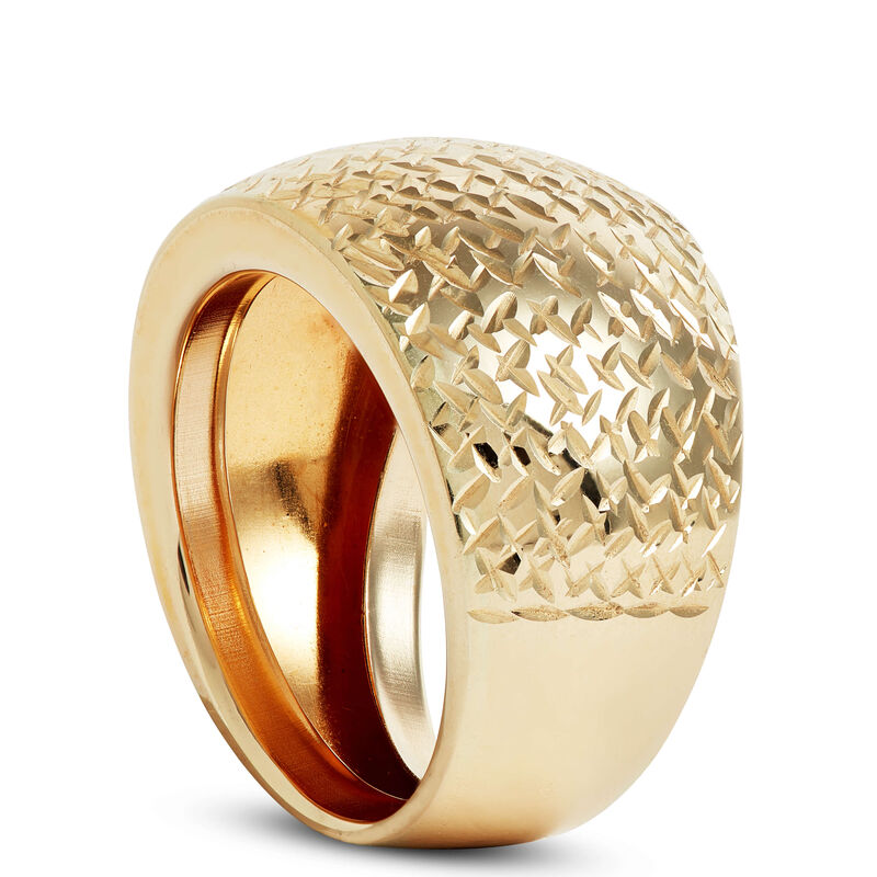 Toscano Diamond Cut Domed Ring, 14K Yellow Gold image number 1
