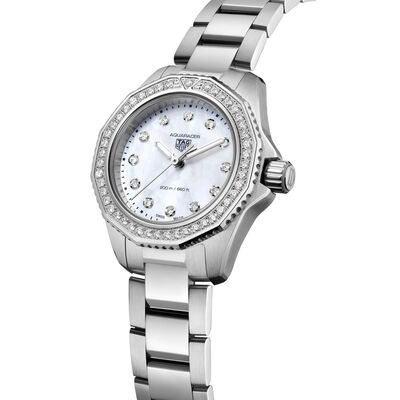 TAG Heuer Aquaracer 200 Diamond Bezel Steel Quartz Watch, 30mm