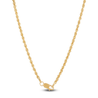 Bold Hollow Rope Link Necklace, 14K Yellow Gold