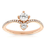 Rose Gold Ben Bridge Signature Diamond Duo Ring 18K