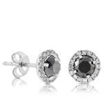 Black & White Diamond Earrings 14K