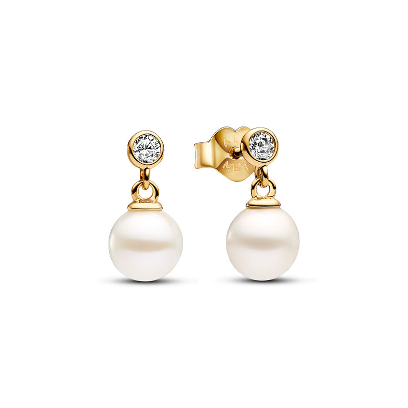 Pandora Treated Freshwater Cultured Pearl & Stone Drop Earrings image number 0