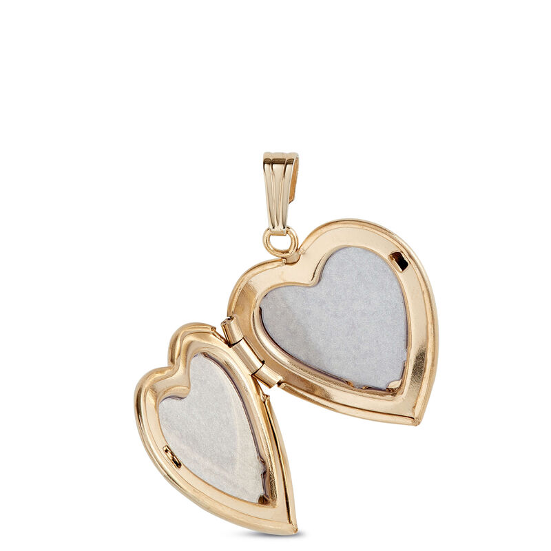 Hand Engraved Heart-Shaped Locket, 14K Yellow Gold image number 1