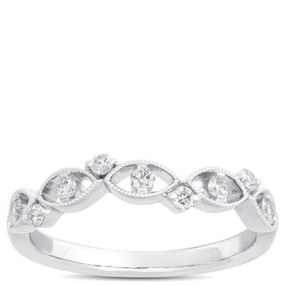 Classic Milgrain Diamond Ring, &frac14; Carat Total Weight, 14K White Gold