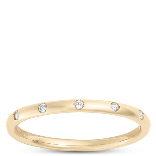 Stackable Round Diamond Ring, 14K Yellow Gold