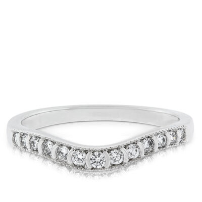 Diamond Contour Wedding Band 14K