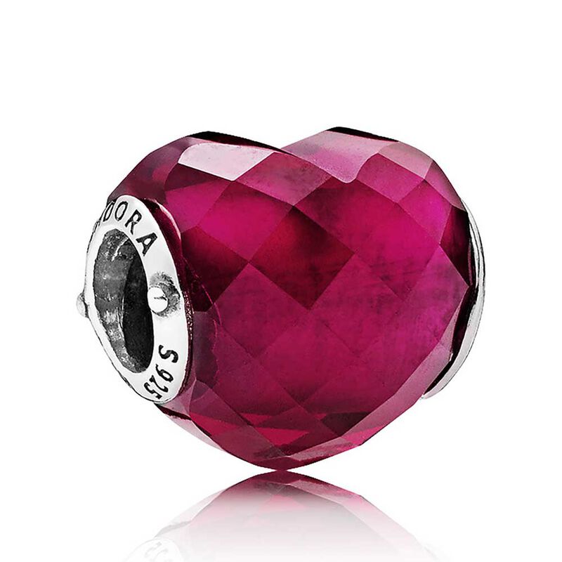 Pandora Fuchsia Shape of Love Crystal Charm image number 0