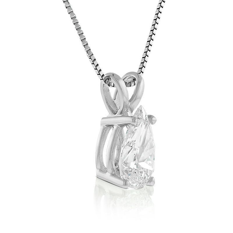 Pear Diamond Solitaire Pendant 14K 3/4 ct. image number 2