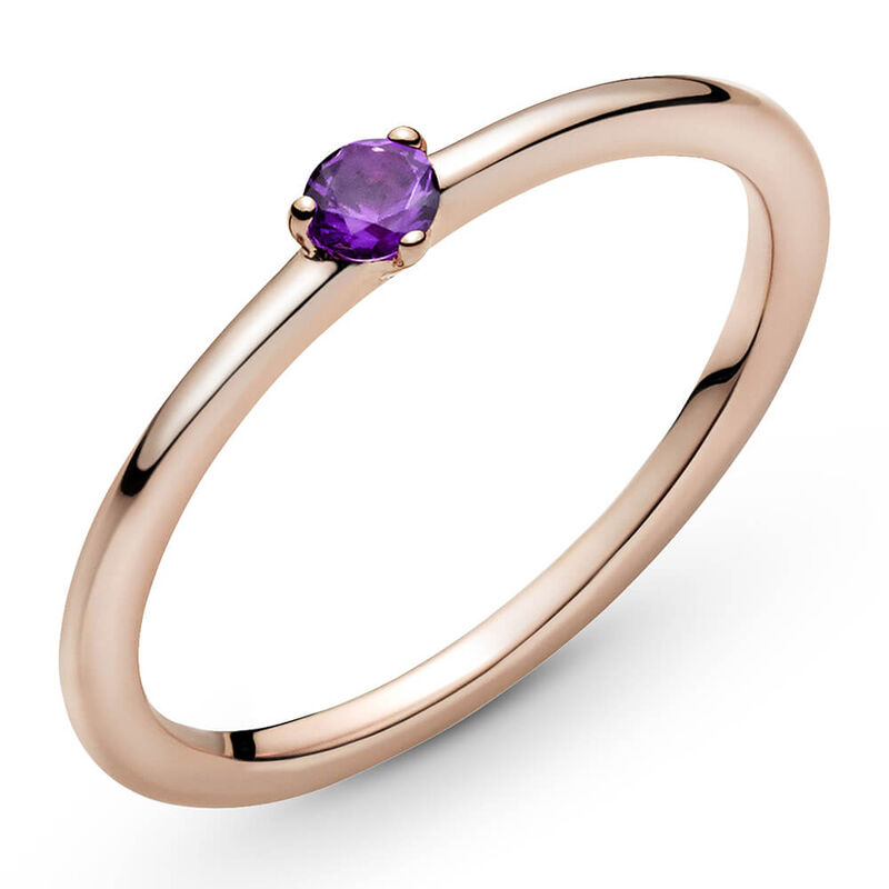 Pandora Purple Solitaire CZ Ring image number 3