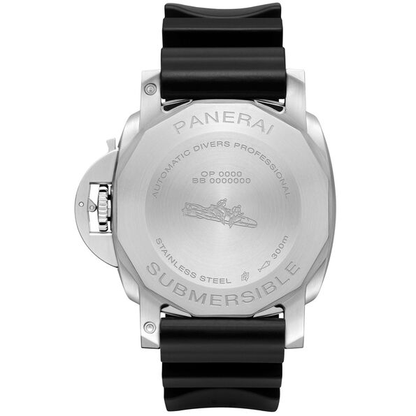Panerai Submersible QuarantaQuattro Watch Steel Case Black Dial, 44mm