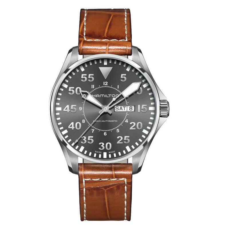 Hamilton Khaki Pilot Day Date Auto Watch Grey Dial, 46mm image number 0