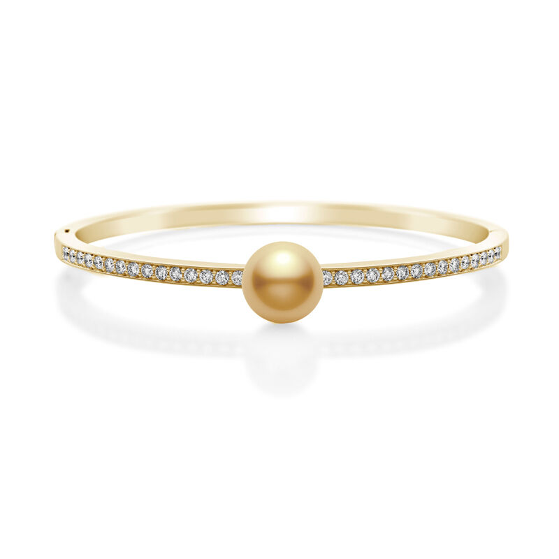 Mikimoto Golden South Sea Cultured Pearl and Diamond Bracelet in 18K Yellow Gold image number 0