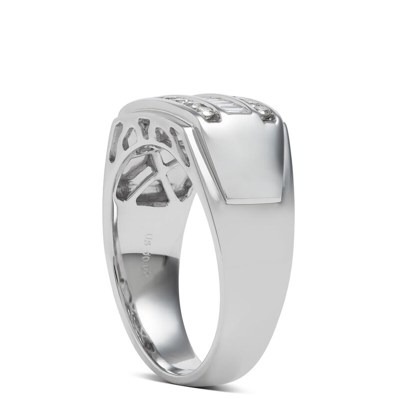 Stacked Diamond Gents Ring, 14K White Gold image number 1