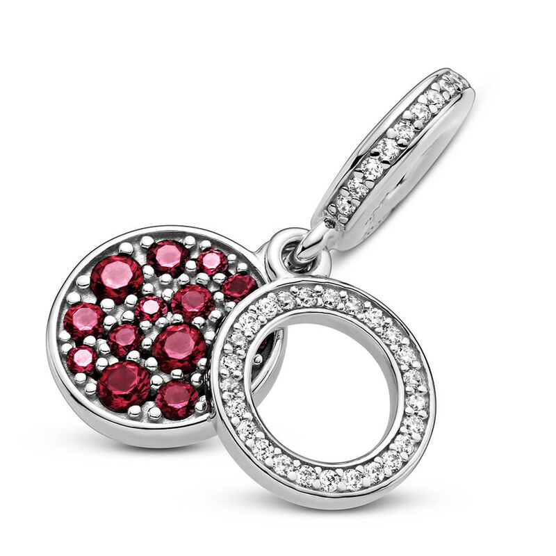 Pandora Sparkling Red Disc CZ Double Dangle Charm image number 4