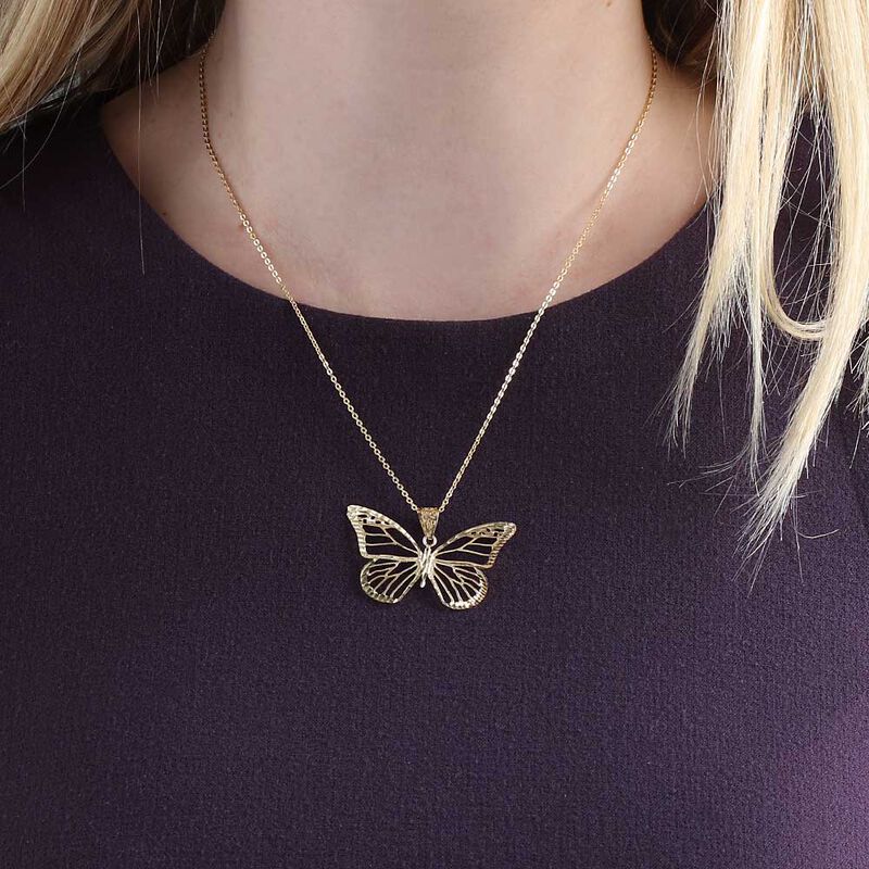 Toscano Butterfly Necklace 14K image number 3