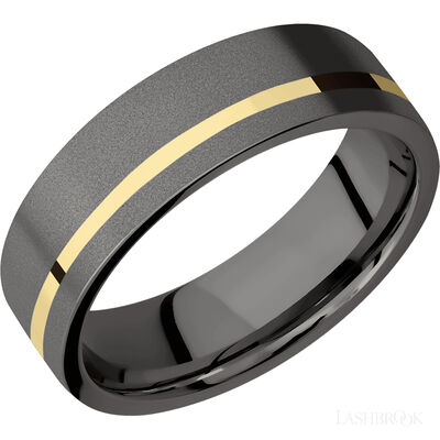 Tantalum Noir with Sand , Sand Finish and 14K Yellow Gold Inlay