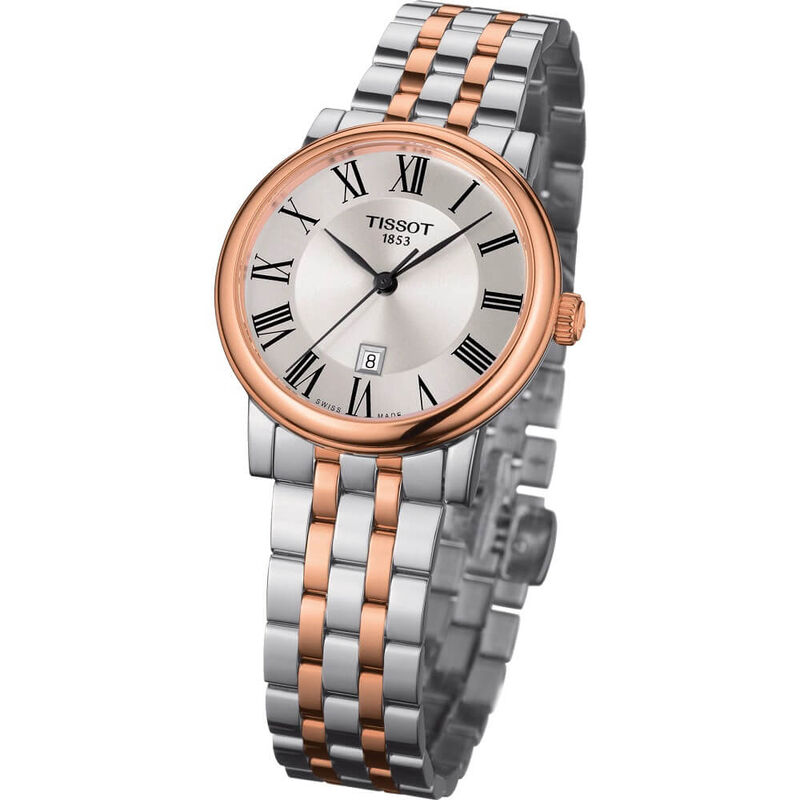 Tissot Carson Premium Lady Rose PVD Silver Dial Watch, 30mm image number 1