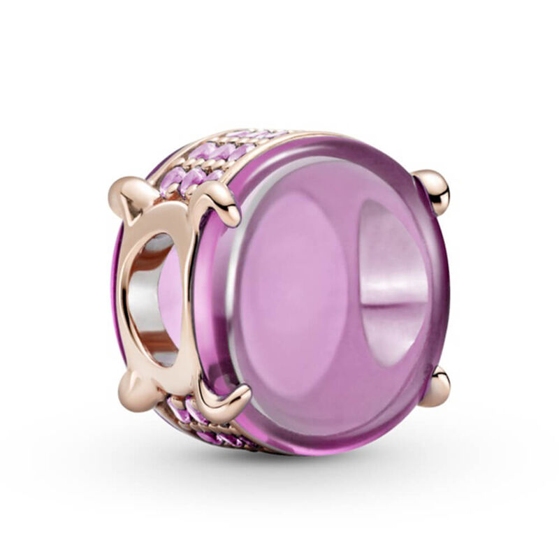 Pandora Pink Oval Cabochon Synthetic Sapphire & Crystal Charm image number 0