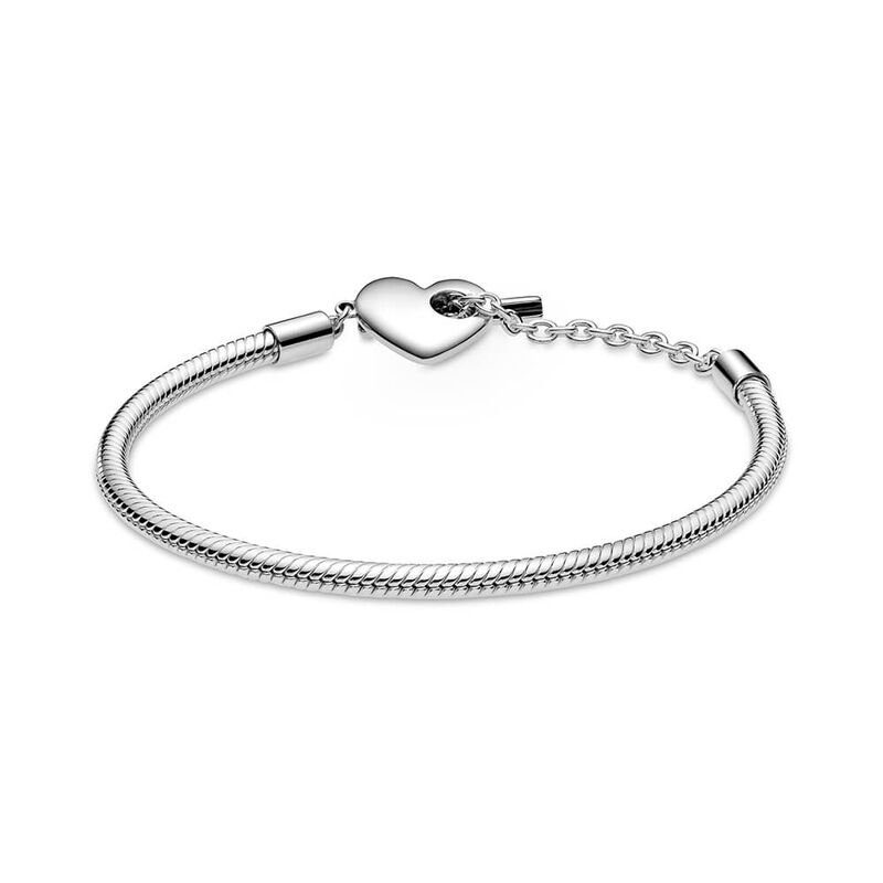 Pandora Moments Heart T-Bar Snake Chain Bracelet image number 2