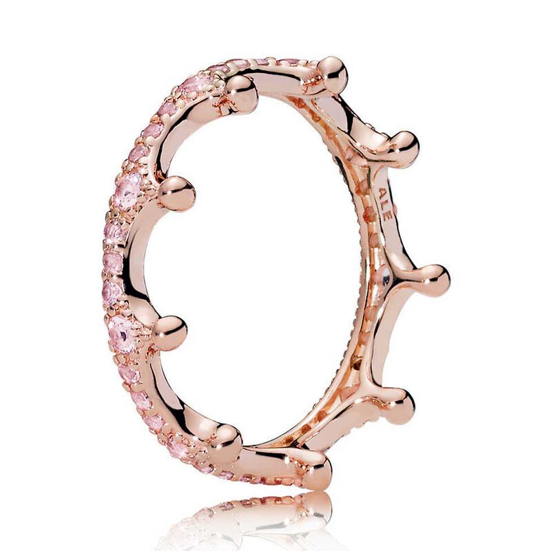 Pandora Pink Sparkling CZ Crown Ring image number 1