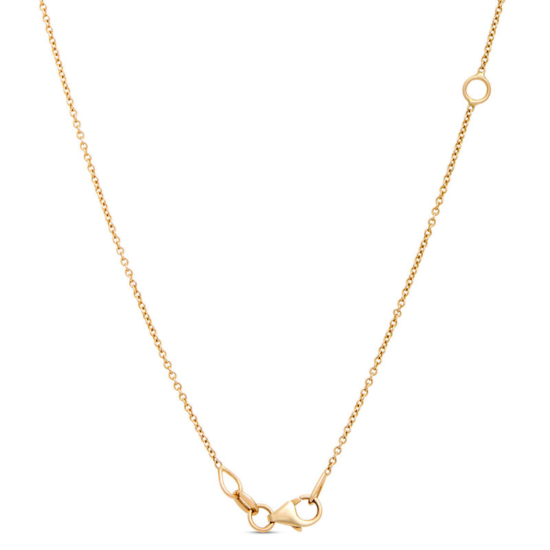 Pear-Shaped Opal and Diamond Pendant Necklace, 14K Yellow Gold image number 3