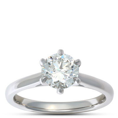 Platinum Solitaire Round Diamond Engagement Ring