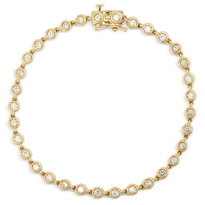 Diamond Bracelet, 14K Yellow Gold
