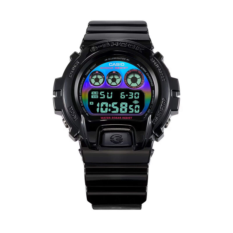G-Shock Digital Watch Rainbow Dial Black Resin Strap, 53.2mm image number 5