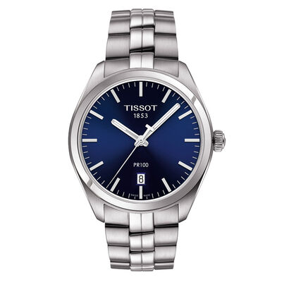Tissot PR 100 Blue Dial Steel Quartz Watch, 39mm