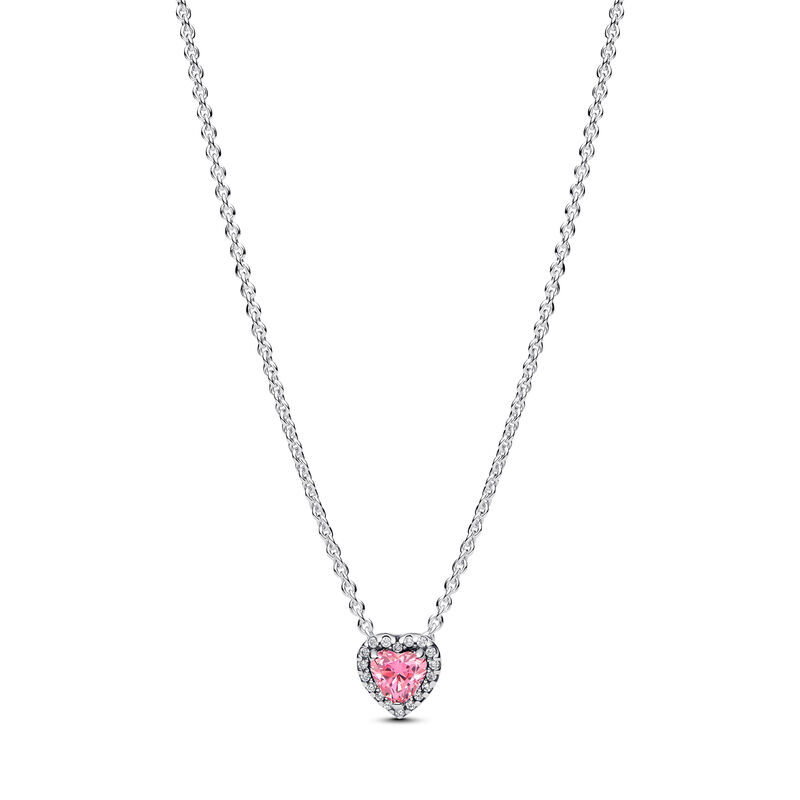Pandora Pink Elevated Heart Necklace image number 0