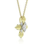 Jade Trau for Ben Bridge Signature Diamond Cluster Shield Necklace 18K