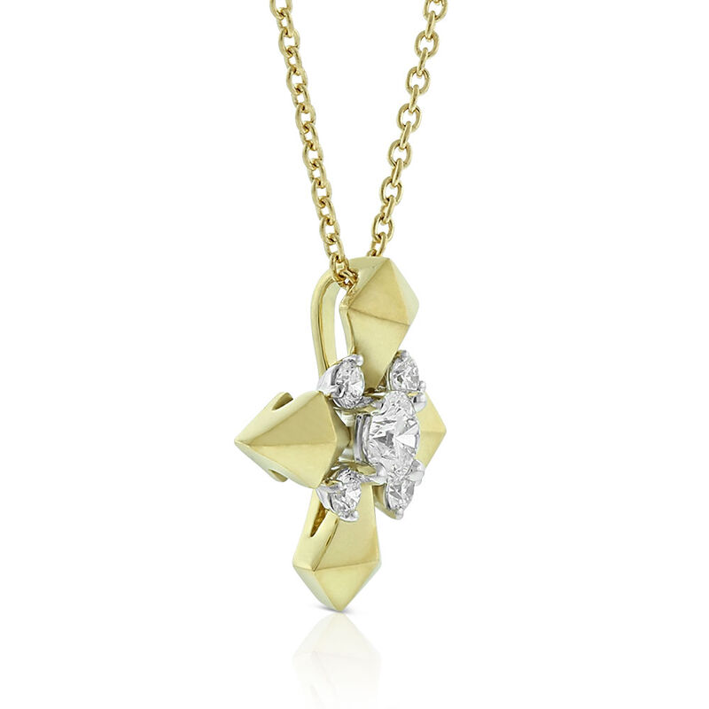 Jade Trau for Ben Bridge Signature Diamond Cluster Shield Necklace 18K image number 2