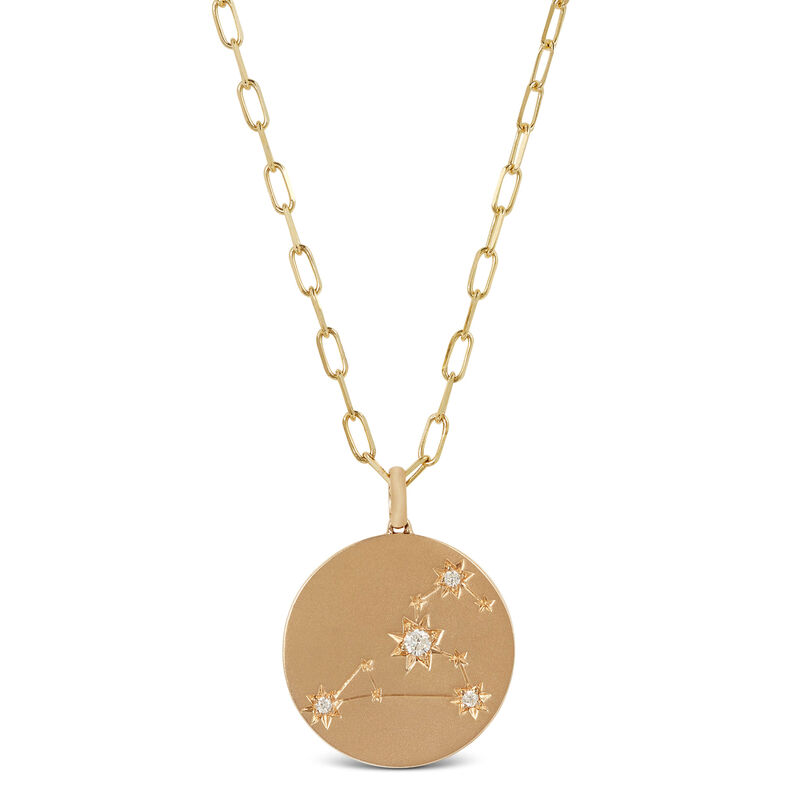 Ikuma Canadian Diamond Leo Zodiac Necklace, 14K Yellow Gold image number 0