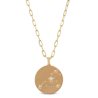 Ikuma Canadian Diamond Leo Zodiac Necklace 14K