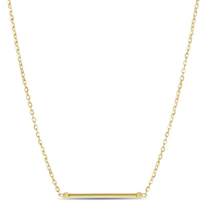 Toscano East West Bar Necklace, 14K Yellow Gold