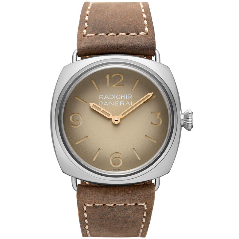 Panerai Radiomir Tre Giorni Watch Beige Dial Brown Leather Strap, 45mm image number 0